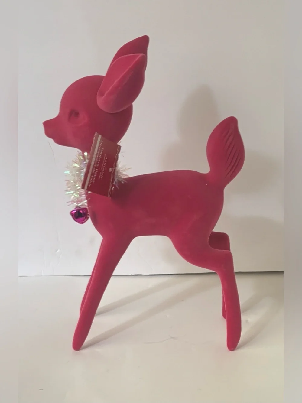 Flocked large Christmas Reindeer tinsel tabletop decor3 total NEW NWT
